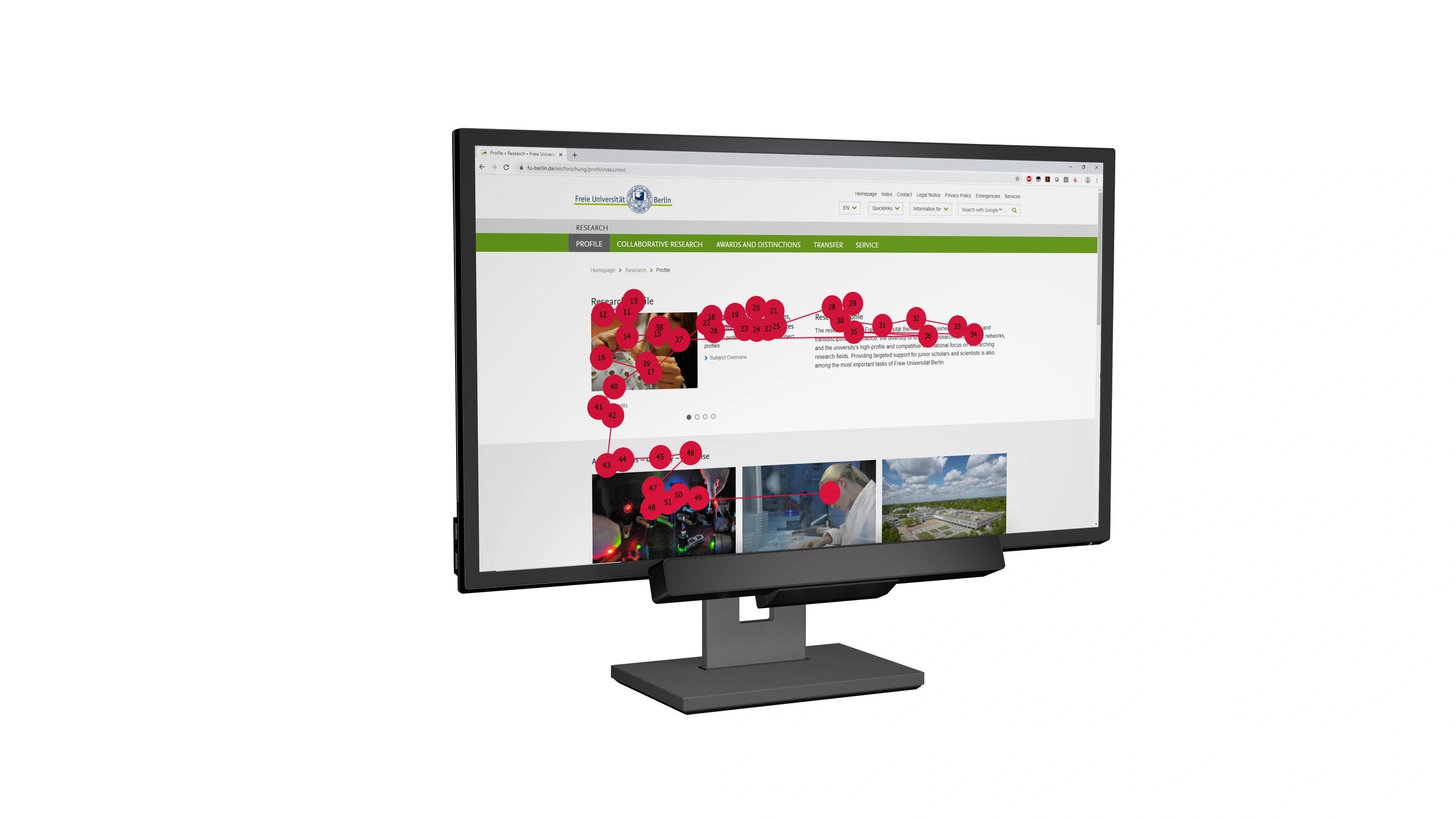 Installation d’eye tracking sur écran pour une étude du comportement visuel